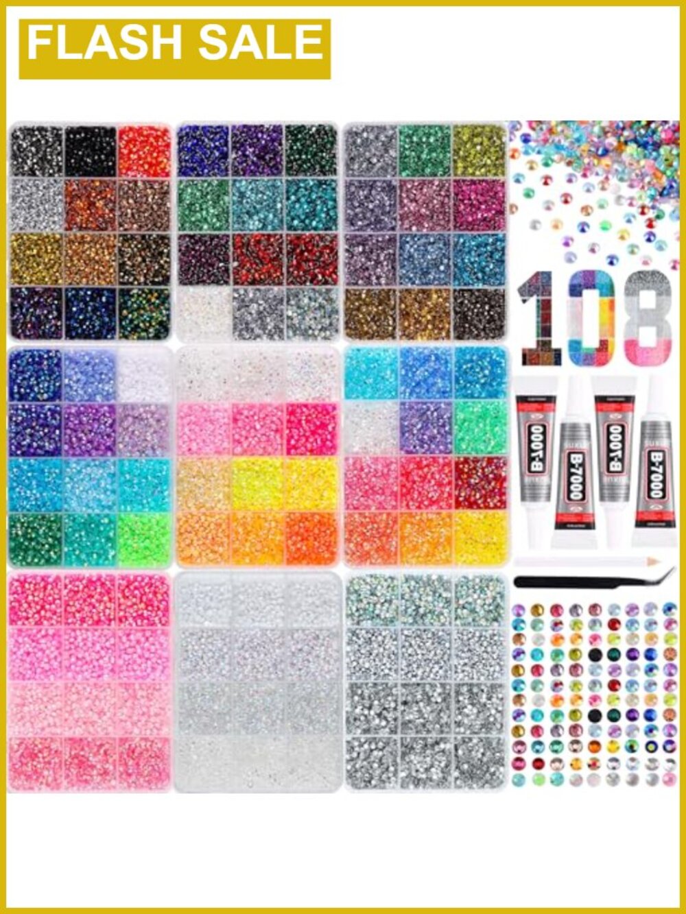 81,000 Pcs 3mm Flatback Resin Rhinestones with Tools